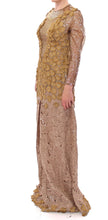 GOLD Long Lace Maxi Crystal Dress Lanre Da Silva Ajayi