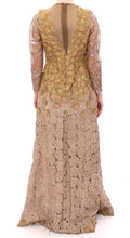 GOLD Long Lace Maxi Crystal Dress Lanre Da Silva Ajayi
