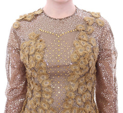 GOLD Long Lace Maxi Crystal Dress Lanre Da Silva Ajayi