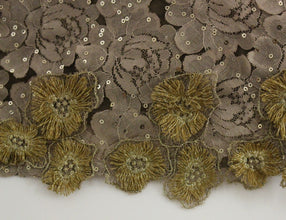GOLD Long Lace Maxi Crystal Dress Lanre Da Silva Ajayi