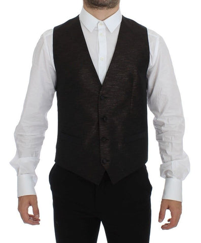 Black Wool Logo Dress Gilet Vest Dolce & Gabbana
