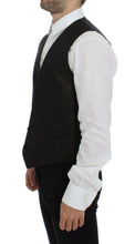 Black Wool Logo Dress Gilet Vest Dolce & Gabbana