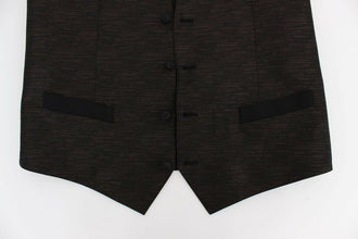Black Wool Logo Dress Gilet Vest Dolce & Gabbana