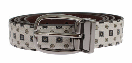 White Silk Bowtie Leather Men Belt Gift Box Dolce & Gabbana