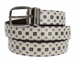 White Silk Bowtie Leather Men Belt Gift Box Dolce & Gabbana