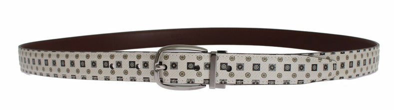 White Silk Bowtie Leather Men Belt Gift Box Dolce & Gabbana