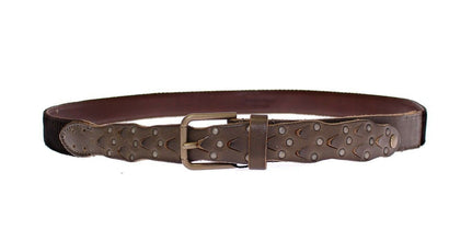 Brown Leather Logo Cintura Gürtel Belt Dolce & Gabbana