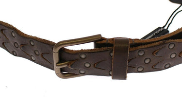 Brown Leather Logo Cintura Gürtel Belt Dolce & Gabbana