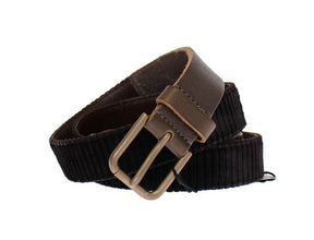 Brown Leather Logo Cintura Gürtel Belt Dolce & Gabbana