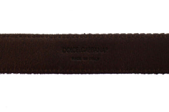 Brown Leather Logo Cintura Gürtel Belt Dolce & Gabbana