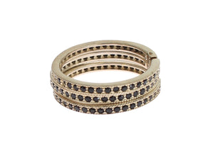 Black CZ 925 Sterling Silver Womens Ring Nialaya