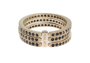 Black CZ 925 Sterling Silver Womens Ring Nialaya