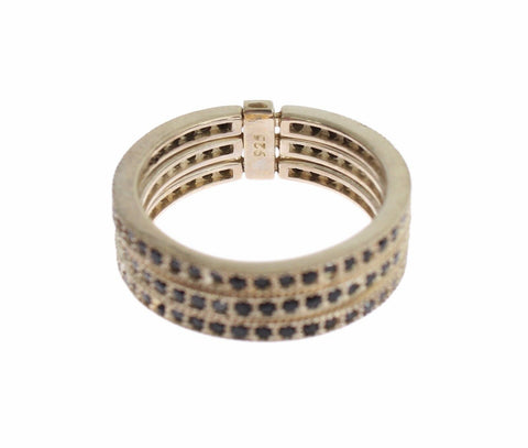 Black CZ 925 Sterling Silver Womens Ring Nialaya