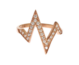 Pink Gold 925 Silver Womens Clear Ring Nialaya