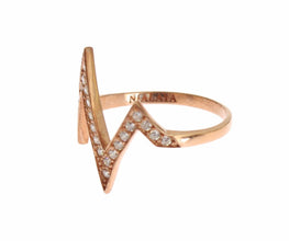 Pink Gold 925 Silver Womens Clear Ring Nialaya