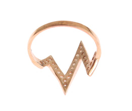 Pink Gold 925 Silver Womens Clear Ring Nialaya