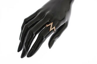 Pink Gold 925 Silver Womens Clear Ring Nialaya