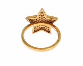 Star Gold 925 Silver Womens Clear Ring Nialaya