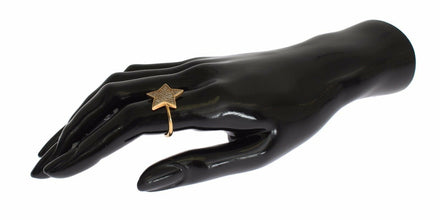 Star Gold 925 Silver Womens Clear Ring Nialaya