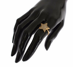 Star Gold 925 Silver Womens Clear Ring Nialaya