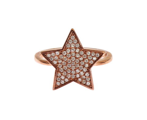 Womens Clear CZ Star 925 Silver Ring Nialaya
