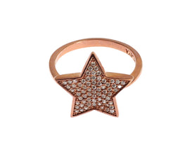 Womens Clear CZ Star 925 Silver Ring Nialaya