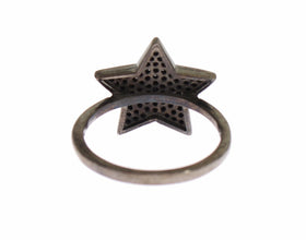 Black CZ Star 925 Silver Womens Ring Nialaya