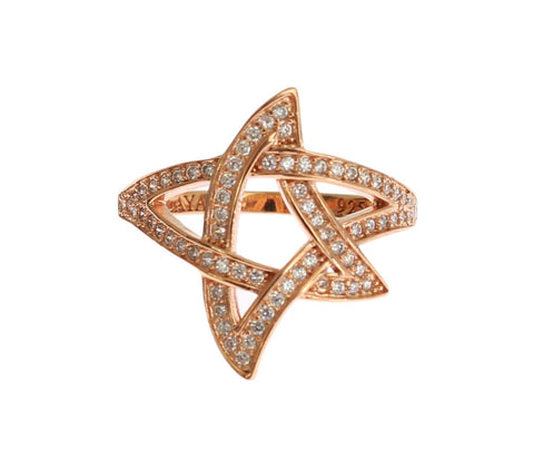 Womens Clear CZ Gold 925 Silver Ring Nialaya