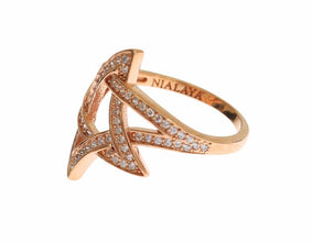 Womens Clear CZ Gold 925 Silver Ring Nialaya