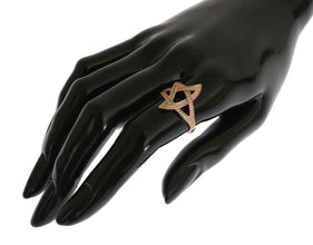 Womens Clear CZ Gold 925 Silver Ring Nialaya