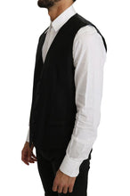 Black Solid Wool Silk Vest Dolce & Gabbana