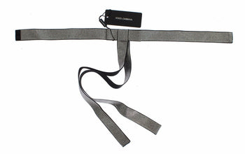 Black Silk Clear Crystal Bow Waist Belt Dolce & Gabbana