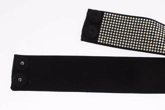Black Silk Clear Crystal Bow Waist Belt Dolce & Gabbana