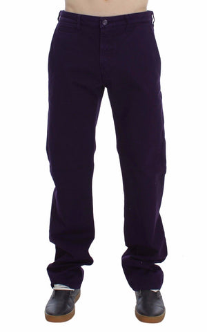 Purple Cotton Stretch Purple Fit  Pants GF Ferre