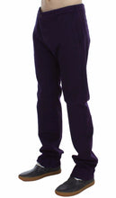 Purple Cotton Stretch Purple Fit  Pants GF Ferre