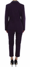Purple Striped Stretch Coat Blazer Pants Suit BENCIVENGA