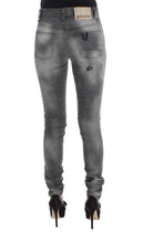 Gray Wash Cotton Blend Slim Fit Denim Jeans Pants John Galliano