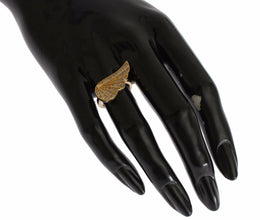 Womens Clear CZ Gold 925 Silver Authentic Ring Nialaya