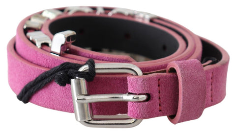 Pink Silver Chrome Metal Buckle Waist Belt Just Cavalli
