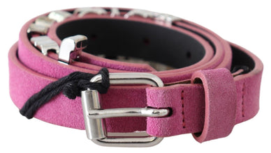 Pink Silver Chrome Metal Buckle Waist Belt Just Cavalli