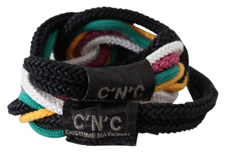 Multicolor Rope Leather Rustic Hook Buckle Belt Costume National