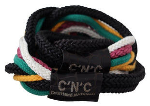 Multicolor Rope Leather Rustic Hook Buckle Belt Costume National