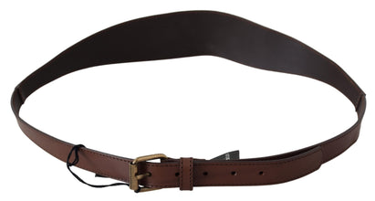 Brown Leather Gold Metal Buckle Belt PLEIN SUD