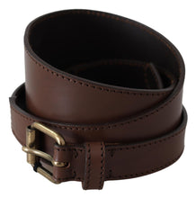 Brown Leather Gold Metal Buckle Belt PLEIN SUD