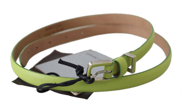 Green Leather Chartreuse Silver Green Buckle Belt Scervino Street