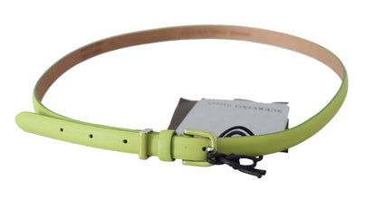 Green Leather Chartreuse Silver Green Buckle Belt Scervino Street