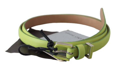 Green Leather Chartreuse Silver Green Buckle Belt Scervino Street