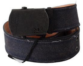 Blue Leather Ratchet Buckle Belt Ermanno Scervino