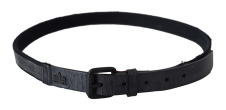 Black Leather Logo Buckle Waist Ermanno Scervino
