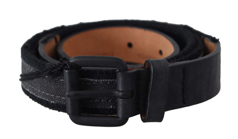 Black Leather Logo Buckle Waist Ermanno Scervino